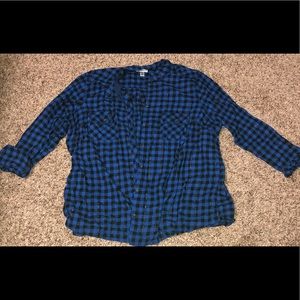 Croft&Barrow Plaid Shirt, Blue&Black, Size 2X
